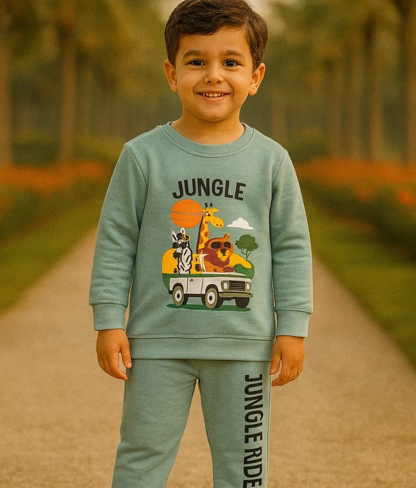 Comfy Cozy Winter Track Suit - Jungle Jeep for Boys