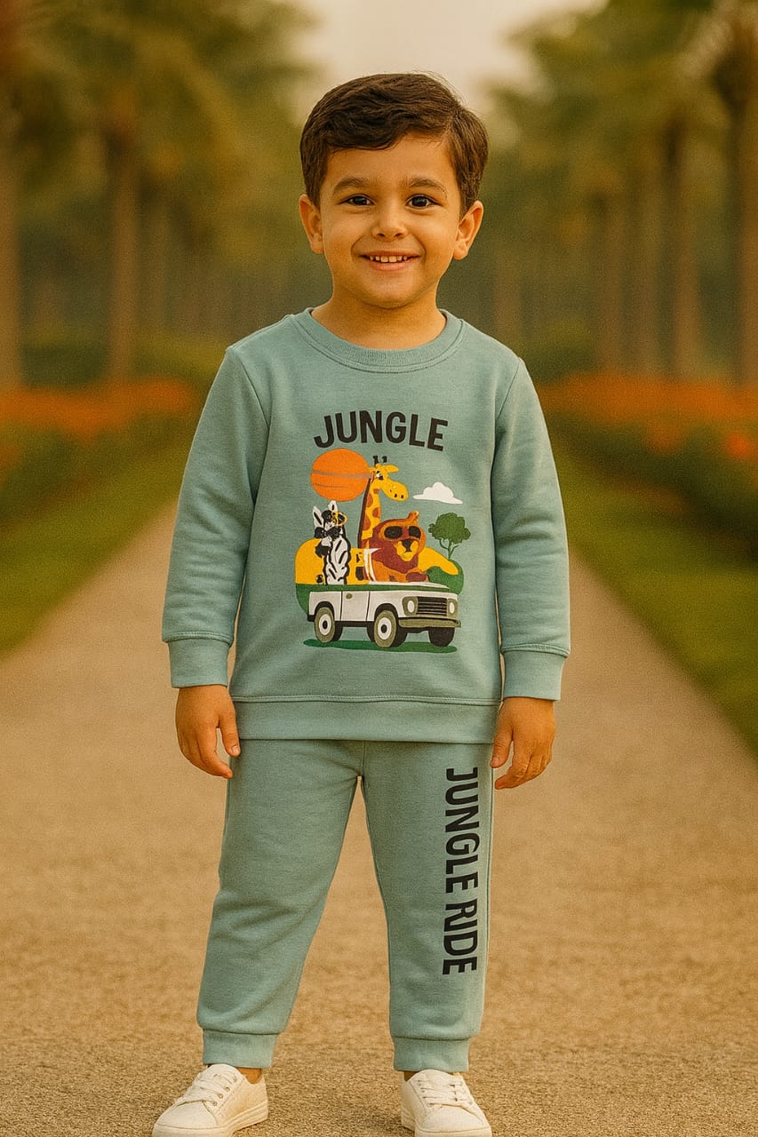 Comfy Cozy Winter Track Suit - Jungle Jeep for Boys