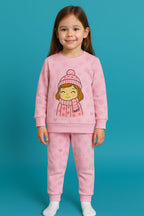 New Arrivals - Allover Printed Fleece Winter Track Suit for Girls