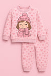 New Arrivals - Allover Printed Fleece Winter Track Suit for Girls