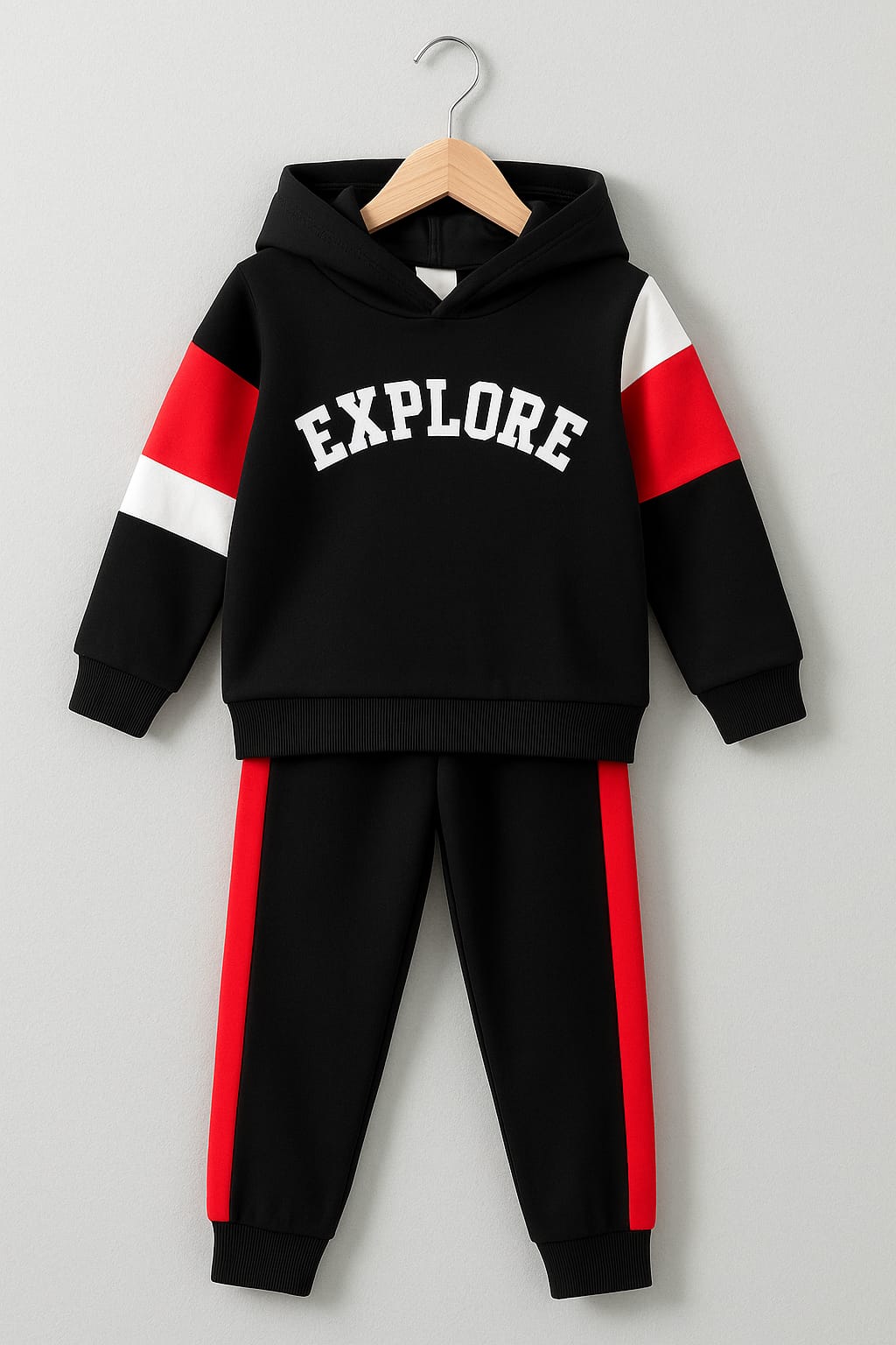 New Arrivals - Explore Panel Fleece Hoodie Track Suit for Boys