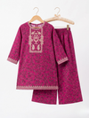 Magenta Paisley Embroidered Khaddar Kurta Set