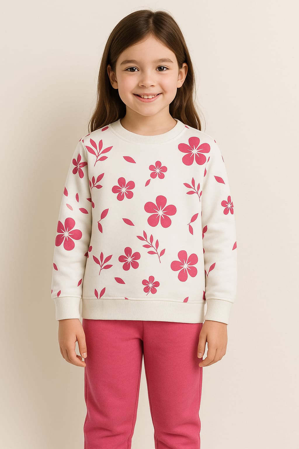 New Arrivals - Floral Track Suit for Girls