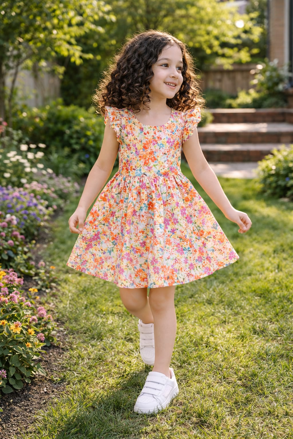 Printed Multi Color Floral Top - Sleeveless Summer Dress | Eid Collection