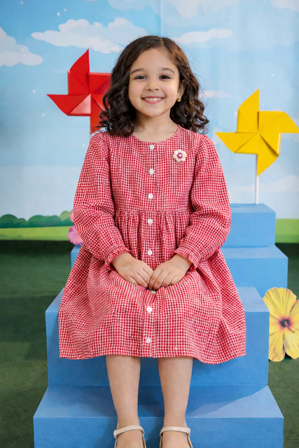 Red Checkered Top - Summer Dress | Eid Collection