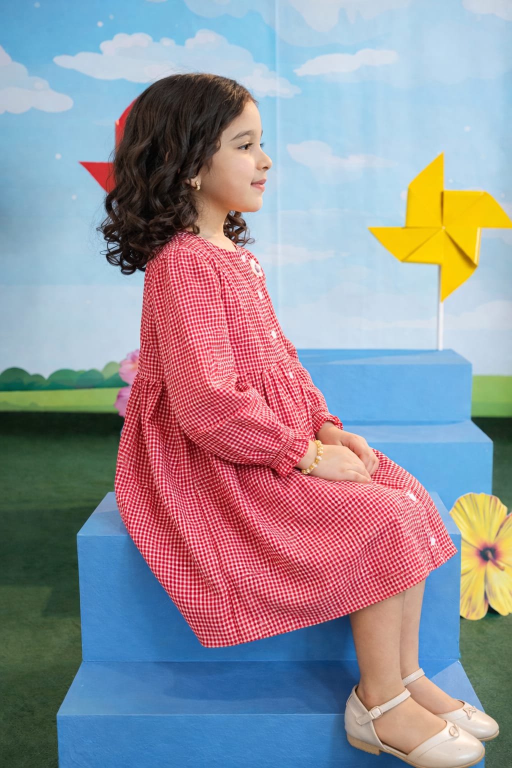 Red Checkered Top - Summer Dress | Eid Collection