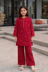 Red Embroidered Lawn Kurti & Trouser