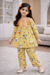 Yellow Embroidered  Lawn Kurta & Palazzo