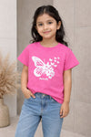 "Love Yourself" Butterfly Daisy Tee – Girls' Lavender Casual Top