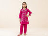 Magenta Embroidered Lawn Kurta with Trouser