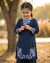 Navy Blue Embroidered Kurta & Trouser