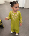 Olive Green Embroidered Kurta & Trouser