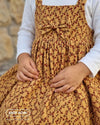 Mustard Gold Floral Pinafore & Long Sleeve Top