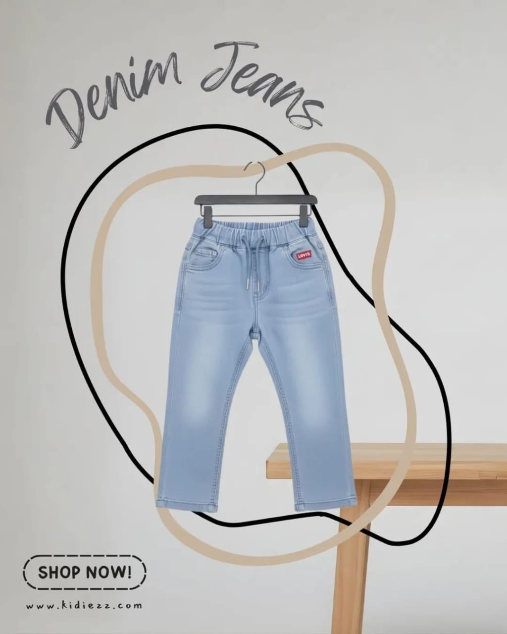 Levi's Light Blue Denim Jeans - Elastic Waist with Drawstring