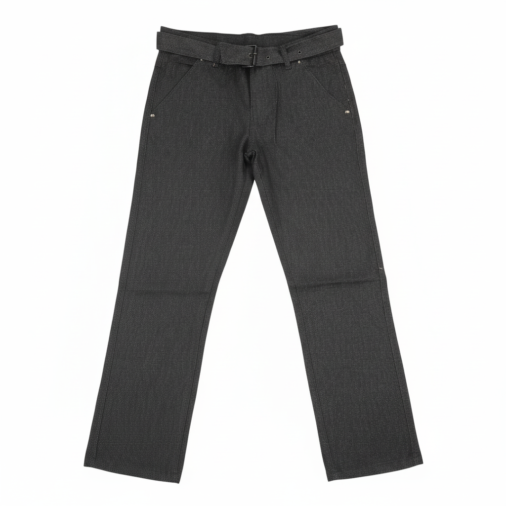 Boys Black Subtle Texture Pants - Smart Dress Trousers
