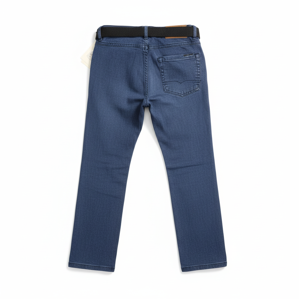 Boys Blue Subtle Texture Pants - Smart Dress Trousers