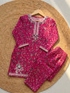 Girls Floral Booti Print Kurta – Fuchsia