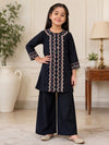 Black Embroidered Panel Lawn Kurta with  Trouser