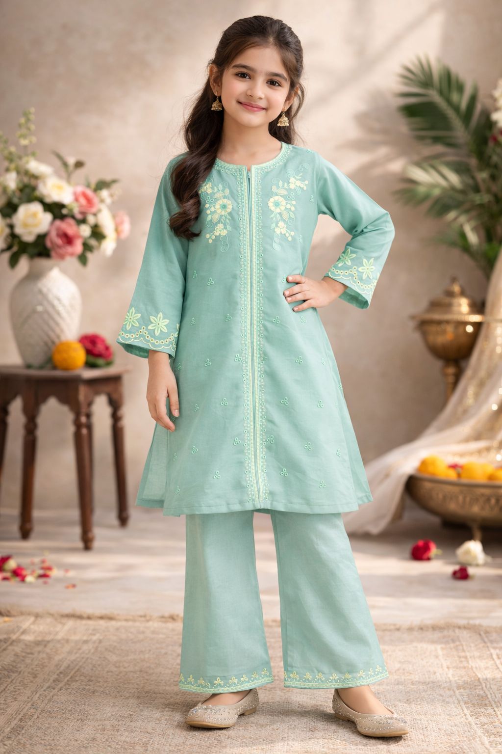 Sky Blue Embroidered Lawn Suit | Eid Collection