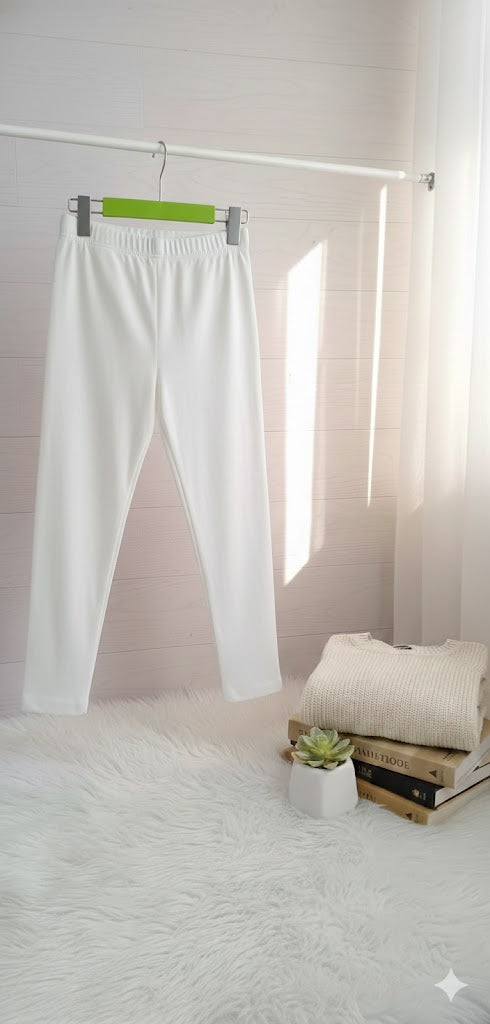 Girls Winter Tights -  White